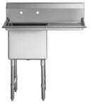 Quick Labs QLSS38-1C-R-16 38" SS sink with right side drainboard | Government Lab Enterprises