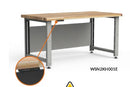 5 foot adjustable height workbench with electric height adjustment, laminated wood top, and stringer (60"L x 30"D x 30-42"H) | Rousseau Model WSN2KH001E