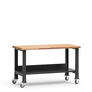 Rousseau Metal WSW2019 5 foot Mobile Workbench with Laminated Wood Top and casters (60" W x 30"D x 34 7/8"H)