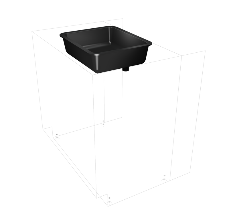 ADA Epoxy resin sink basin (18"L x 15"W x 5"D) Drop-in, Black