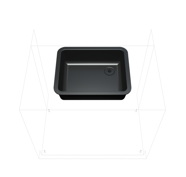 ADA Epoxy resin sink basin (18"L x 15"W x 5"D) Drop-in, Black