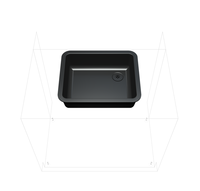 ADA Epoxy resin sink basin (18"L x 15"W x 5"D) Drop-in, Black