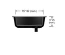 ADA Epoxy resin sink basin (18"L x 15"W x 5"D) Drop-in, Black