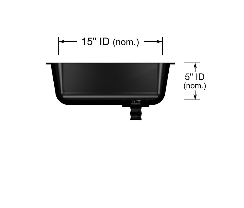 ADA Epoxy resin sink basin (18"L x 15"W x 5"D) Drop-in, Black