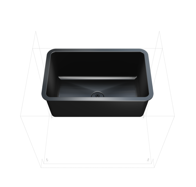 CLP Epoxy Resin Drop-In Sink, 15″ x 25″ x 11″, Black