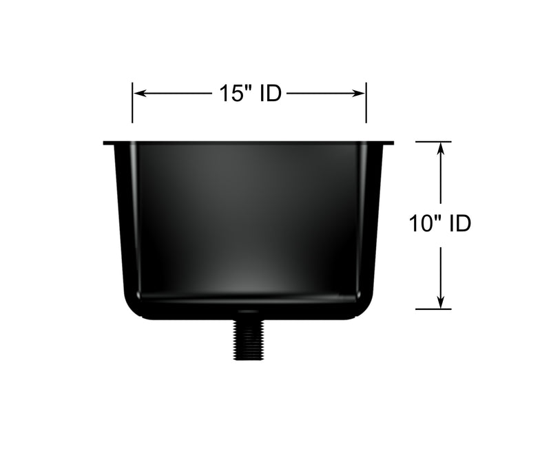 CLP Epoxy Resin Drop-In Sink, 15″ x 25″ x 11″, Black