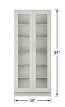 CLP 36" wide Tall Storage Metal Cabinet with Framed Glass Hinged Doors (18" Deep x 84" Tall)