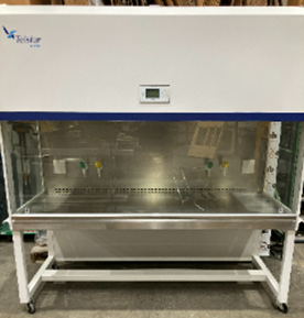 Telstar V100 6 foot laminar flow hood with existing filters and rolling stand (pre-owned)