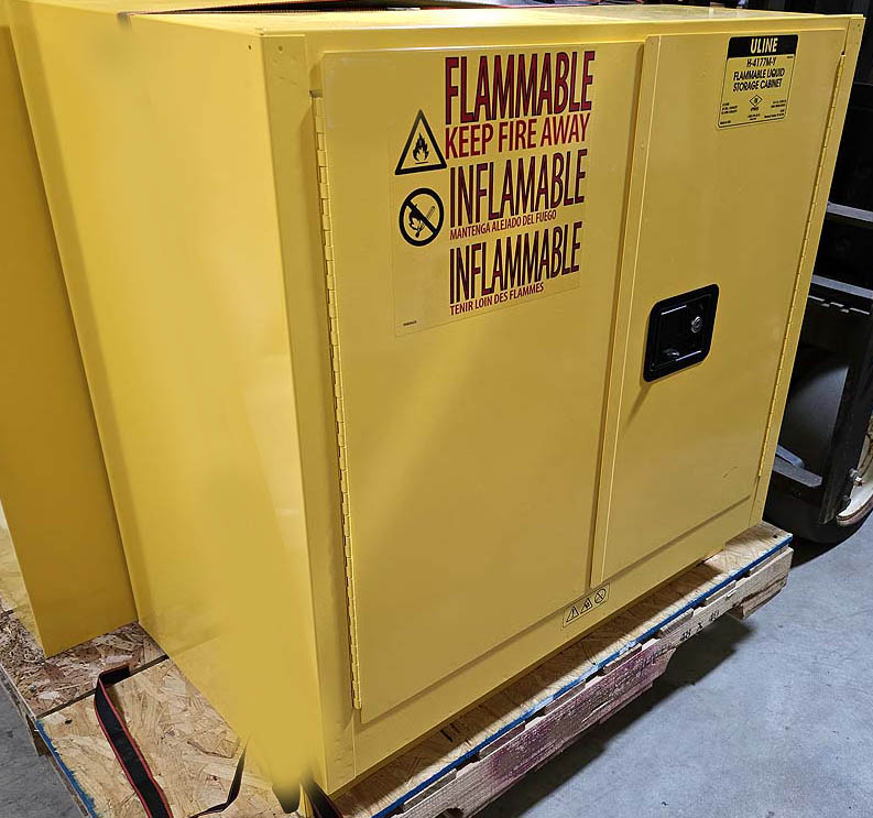 22 gallon flammable storage cabinet | Uline model H-4177M-Y (used)