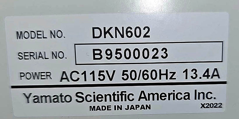 Yamato DKN-602 Forced Convection Oven 150L 115V (Pre-owned)