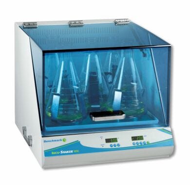 Benchmark Scientific H2010 Incu-Shaker 10L Stackable Shaking Incubator with non-slip rubber mat, 18" x 18" Platform, 30-300 rpm, 5°C to 60°C, 115V