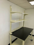 Quick Labs Bundle 5 foot heavy duty Mobile lab bench QMBH3060-PR with vinyl lab chair