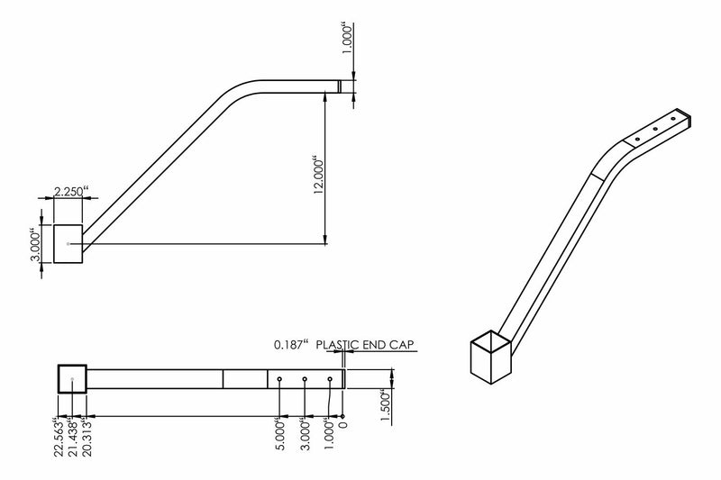 Overhead Aluminum LED Lights (1 Double Strip)  with 45 degree overhead light -48"L | Quick Labs 2LEDO4-LFA48 (48"L)