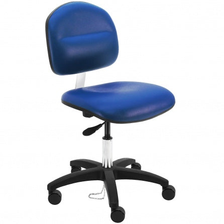 ESD Rolling lab chair | ESD Bench height with vinyl seat and back -1 leveler- adjustable height (19" to 27")