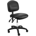 Rolling lab chair | Desk height with vinyl seat and back, 2 lever adju