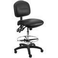Rolling lab chair | Bench height with vinyl seat and back, 2 lever adj