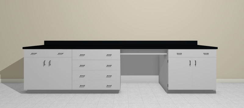 Metal Casework:  12 foot long standing height wall section with wall cabinets (NEW) | Quick Labs