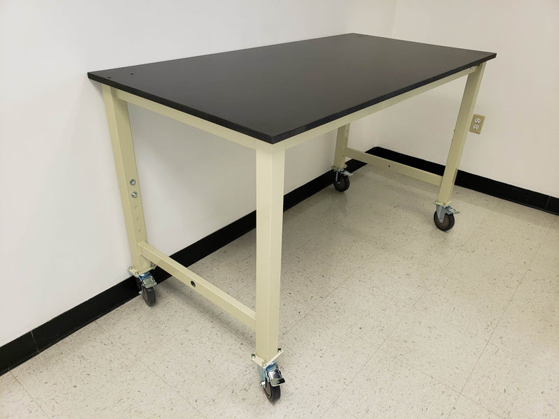 4 foot heavy duty with phenolic resin countertop (48"D x 48"L x 30"-36"H)--adjustable height