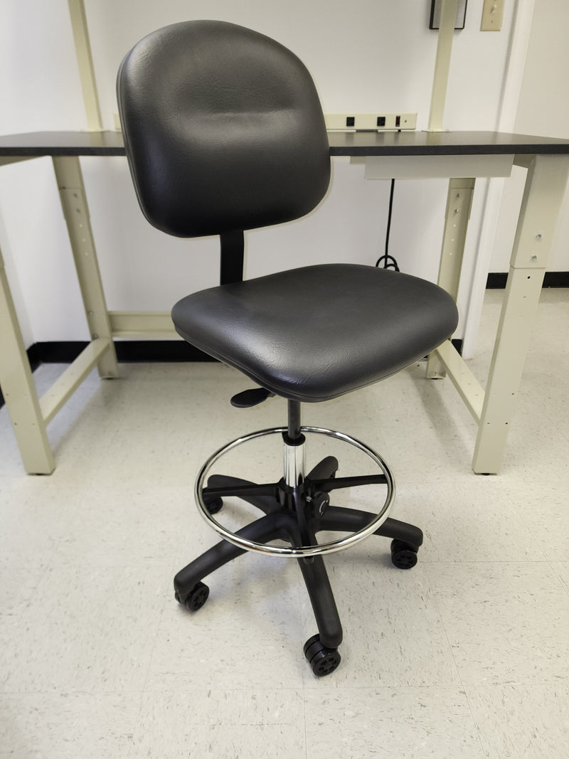 Rnd Lab Chair Rolling lab chair | Bench height with vinyl seat and back -1 lever- ad