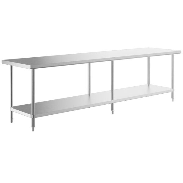 Stainless steel lab table:  120" x 30" 16 Ga. with undershelf (NEW)