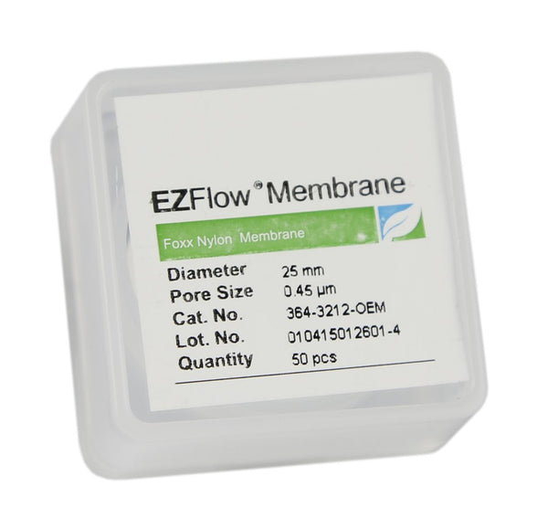 Foxx Life Sciences 364-3212-OEM EZFlow  Membrane Disc Filter, 0.45µm Nylon, 25mm, 50/pack - Government Lab Enterprises