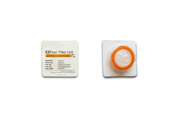 Foxx Life Sciences 379-2415-OEM EZFlow Syringe Filter, CA, 0.22µm, 33mm, Sterile - Government Lab Enterprises