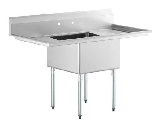 5 foot Stainless Steel sink with drainboards and free overhead faucet (NEW)