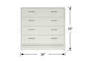 CLP 36" wide Standing Height Metal Base Cabinet with 4 drawers (22" Deep x 35" Tall)