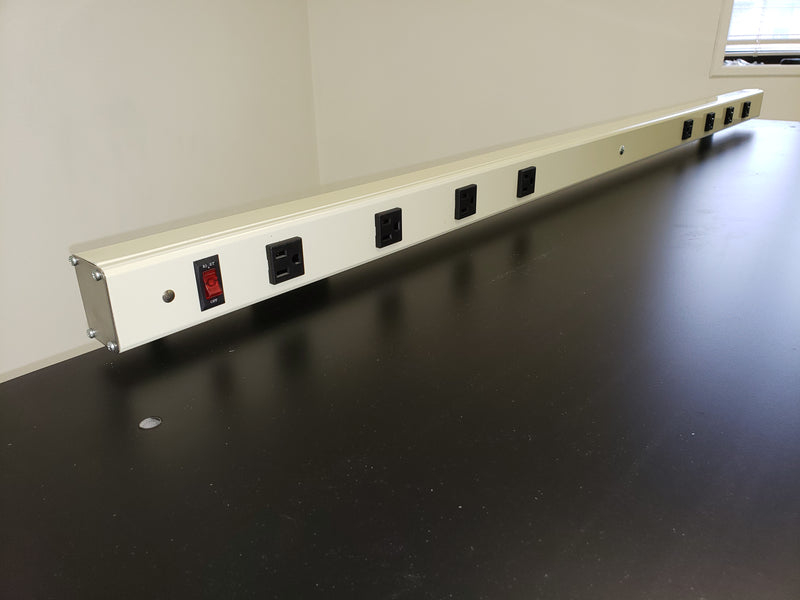 Table Outlet Strip Power strip for Lab Tables with (8) 120V 20A outlets | 8 foot PS8-96