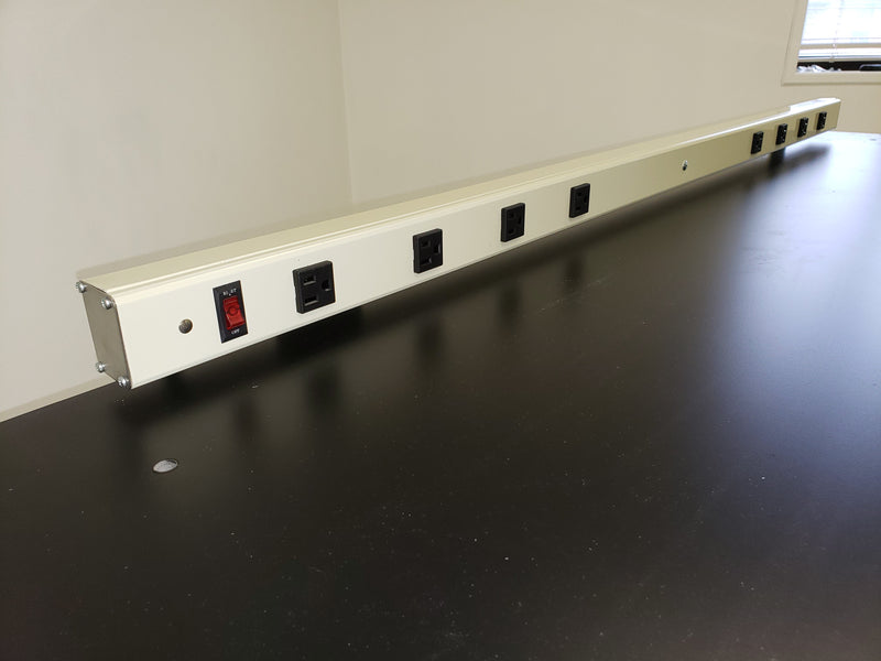 Lab bench 6 foot light duty with phenolic resin countertop, (2) upper shelves, power strip, lower shelf and 4"/6"/12"H x 21"W drawer combo (30"D x 72"L x 36"H)--adjustable height