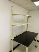 Adjustable height top shelves with 36"H uprights for Lab Tables | 4 foot Heavy Duty Lab Tables