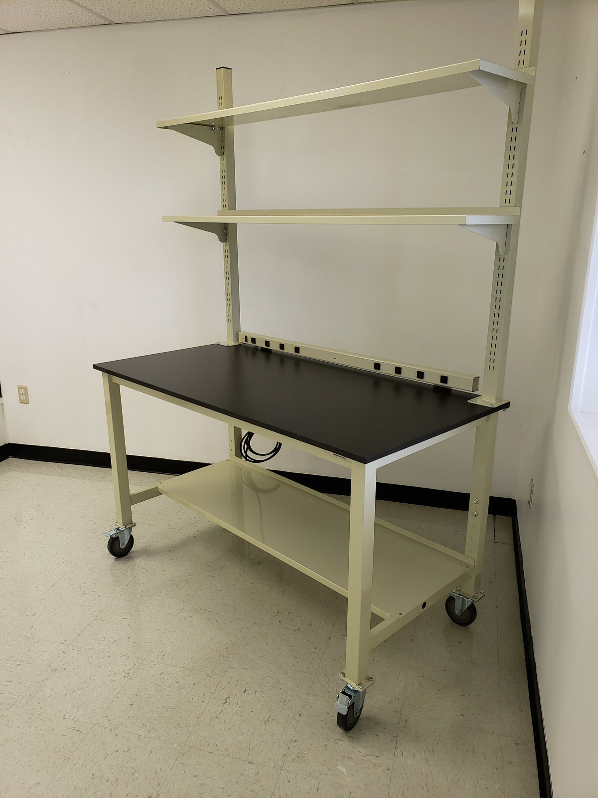 Painted Metal Adjustable height top shelves with 36