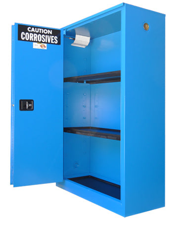 Securall C245 45 gallon Self-Close, Self-Latch Corrosives Storage Cabinet with Sliding Door - Government Lab Enterprises