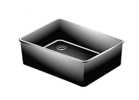 Epoxy resin sink basin (25"L x 15"W x 10"D) Drop-in, Black