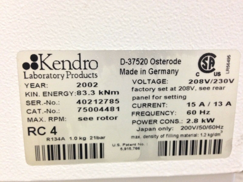 Kendro Sorvall RC-4 refrigerated floor model centrifuge (Cat