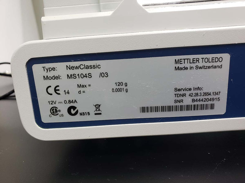 Mettler Toledo MS204S Analytical Balance (220g x 0.1mg) with internal calibration and draftshield (Pre-owned)