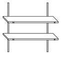 Laboratory 4 foot 2-tier wall shelving package | 4 foot long with (2) 12" deep phenolic resin shelves (NEW)