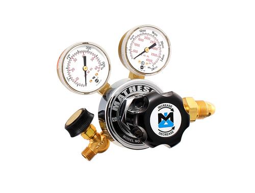 Matheson Series 18 Single Stage CO2 brass regulator (CGA 320) with 1/4" outlet valve - Government Lab Enterprises