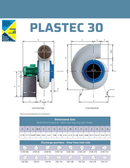 Plastec 30 P30-4 Direct Drive Forward Curve Polypropylene Blower with stand and 2HP Controller