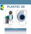 Fume hood blower for 6 foot fume hood | Plastec 30-6 (NEW)