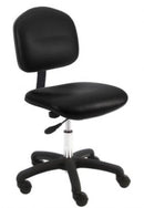 Rolling lab chair | Desk height with vinyl seat and back -- adjustable height (16" to 21")