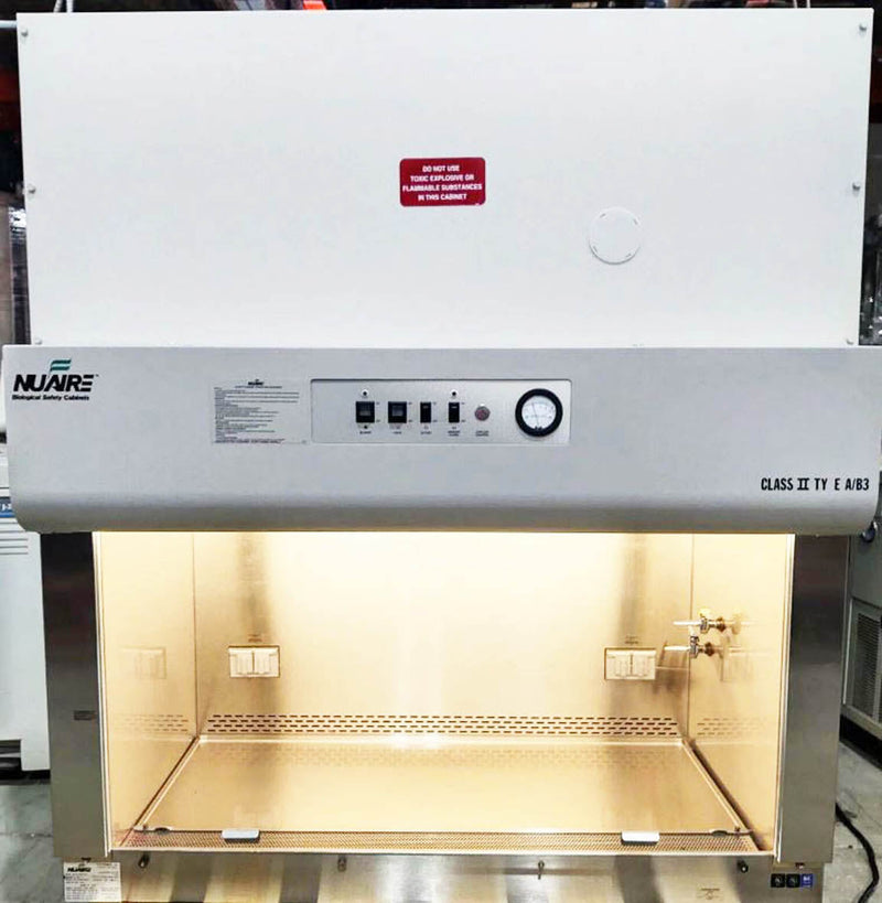 NuAire NU425-400 4 foot Type A2 biological safety cabinet with existing HEPA filters and stand
