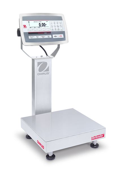 Ohaus Defender 5000 washdown D52XW25WQR6 Column Mount Bench Scale 25kg (50 lb.)  x 1 g (	0.002 lb) - Government Lab Enterprises